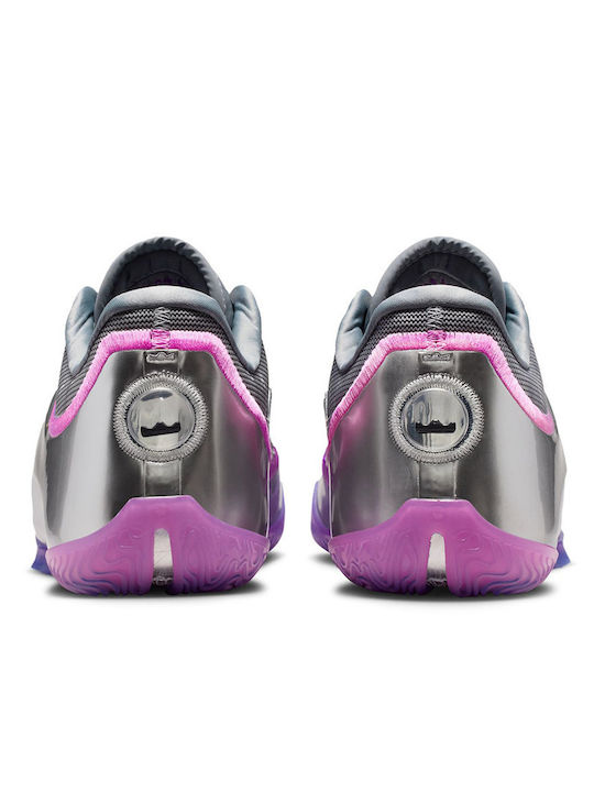 LeBron 23 Low Basketball Shoes Cool Grey / Metallic Silver / Vivid Purple / Multicolor