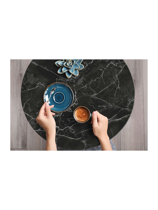Autocolant Decorativ Mat pentru Mobilier de Casă Marmură Negru-Alb 100x50 Cm