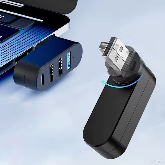 Techsuit Hub 4 Θυρών USB 3.0 με σύνδεση USB-A