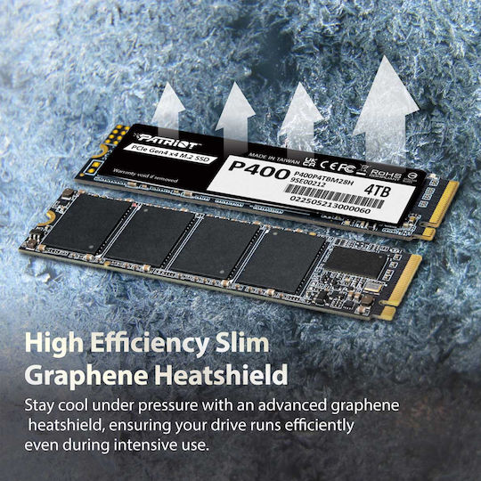 Patriot P400 V4 SSD 4TB τύπου M.2 με σύνδεση PCI Express 4.0 (PS5 Compatible) P400VP4TBM28H