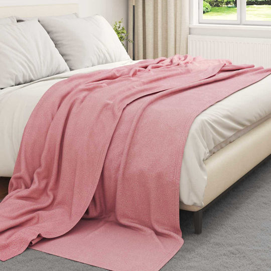 vidaXL Fleece Decke King Size 270x240cm Rosa