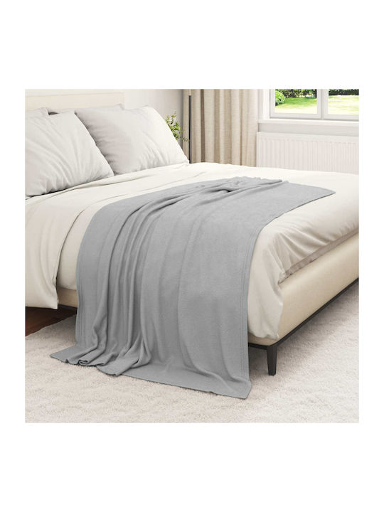 vidaXL vidaXL Fleece Decke Einzeln 170x130cm Grau