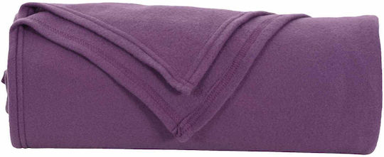 vidaXL Κουβέρτα Fleece Υπέρδιπλη 240x220εκ. Μοβ