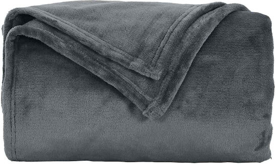 vidaXL Fleece Blanket Couch 130x150cm Dark Grey