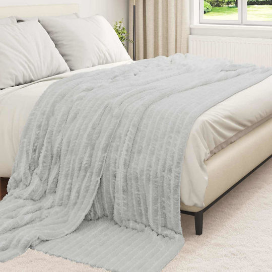 vidaXL Fleecedecke King Size 270x240cm Grau