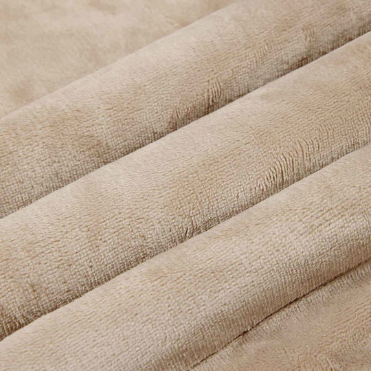 vidaXL Κουβέρτα Fleece Υπέρδιπλη 220x240εκ. Μπεζ