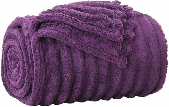 vidaXL Pătură Polar Fleece Simplă 150x130cm Violet