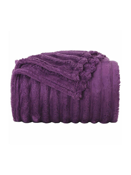 vidaXL Pătură Polar Fleece Simplă 150x130cm Violet