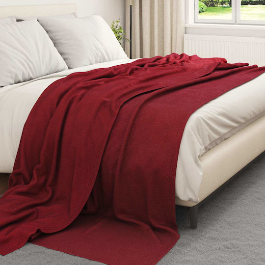 vidaXL Pătură Fleece Superdublă 240x220cm Verde-verzui Roșu