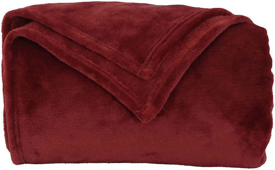 vidaXL Fleece Blanket Double 220x240cm Verdean Red