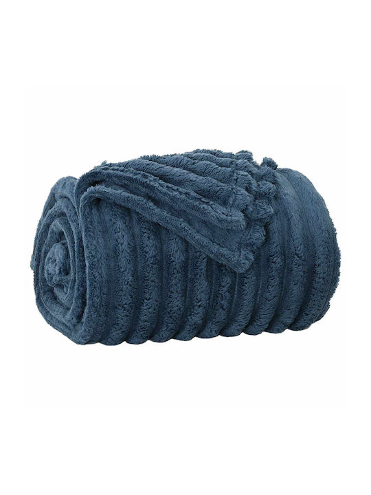 vidaXL Fleece-Decke King Size 270x240 cm Dunkelblau