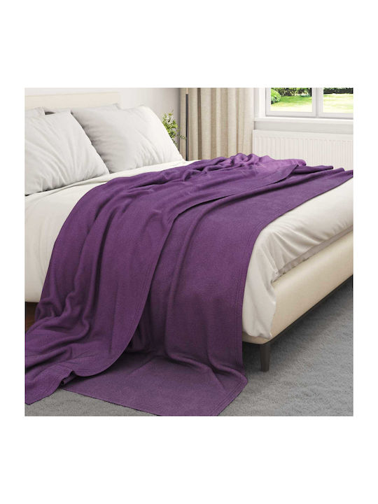 vidaXL Pătură Fleece King Size 270x240 cm Violet