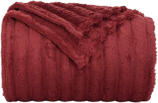vidaXL Κουβέρτα Fleece Διπλή 200x150εκ. Βεραμάν, Κόκκινο