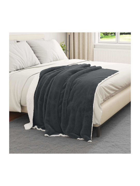vidaXL vidaXL Fleece Decke Couch 130x150cm Dunkles Grau
