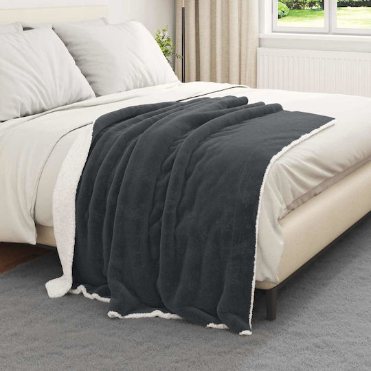 vidaXL Fleece Blanket Couch 130x150cm Dark Grey