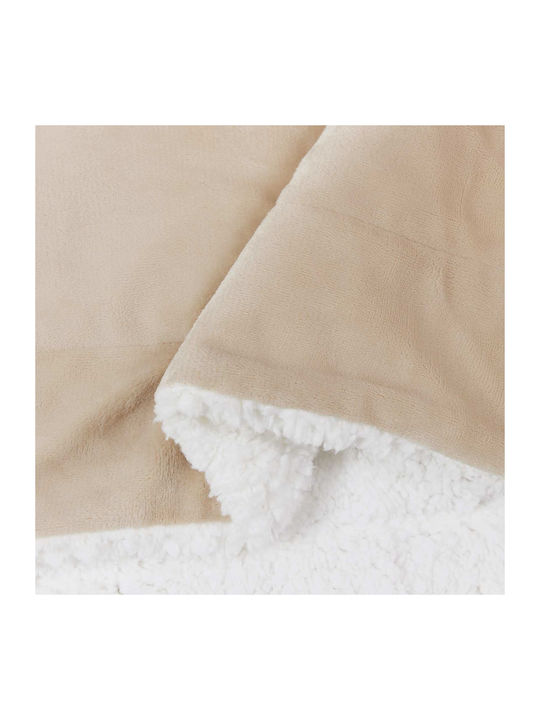 vidaXL Fleece Bettdecke Übergröße 240x270cm Beige