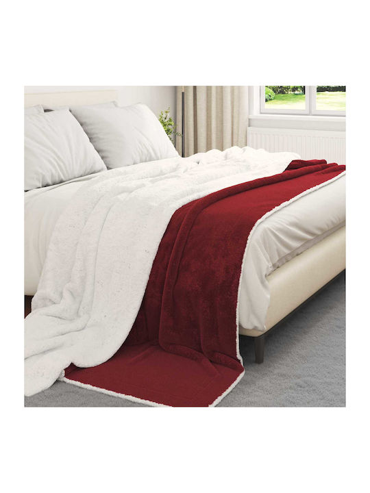 vidaXL Одеяло Флийс Кинг сайз 220x240см. Mint, Red