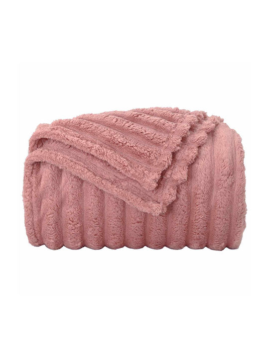 vidaXL Fleecedecke King Size 270x240cm Rosa