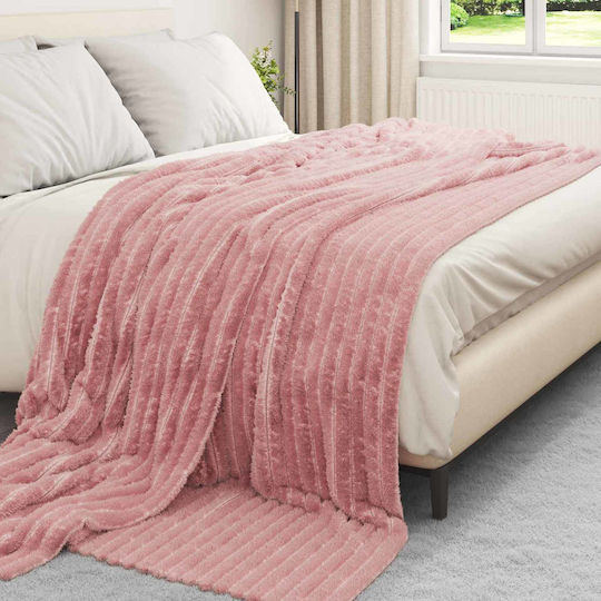 vidaXL Fleecedecke King Size 270x240cm Rosa