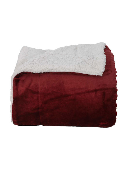 vidaXL Одеяло Флийс Кинг сайз 220x240см. Mint, Red