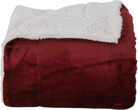 vidaXL Κουβέρτα Fleece Υπέρδιπλη 220x240εκ. Βεραμάν, Κόκκινο