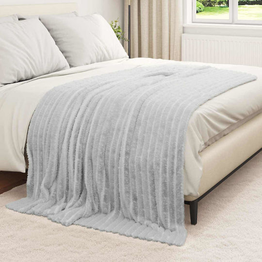 vidaXL Κουβέρτα Fleece Διπλή 200x150εκ. Γκρι