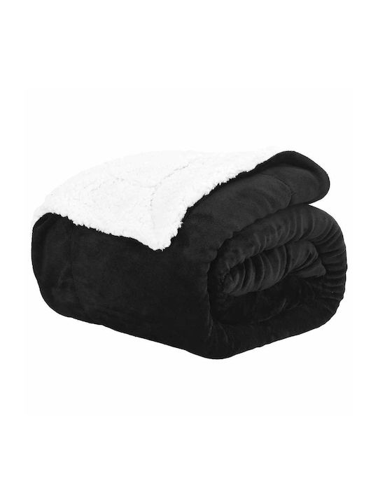 vidaXL Fleece-Decke Übergröße 240x270cm Schwarz