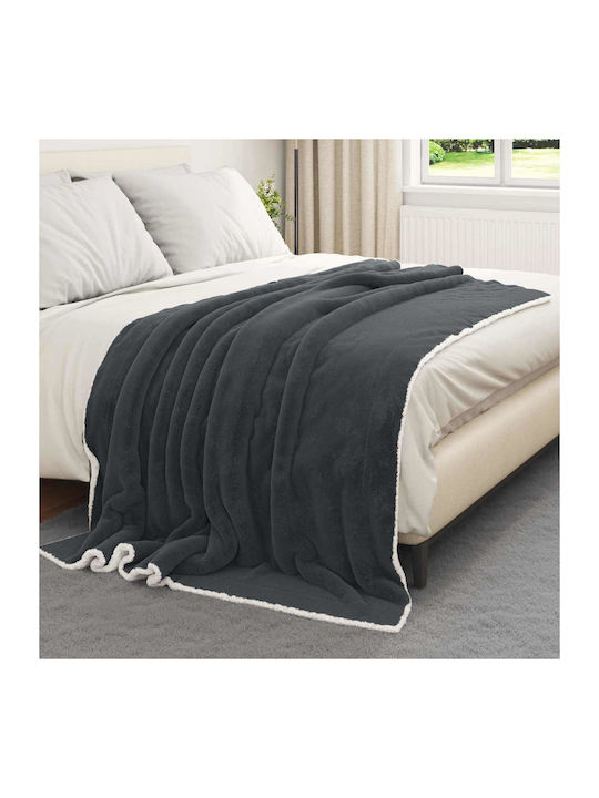 vidaXL Fleece-Decke Einzelne 150x200cm Dunkelgrau