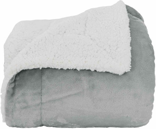 vidaXL Κουβέρτα Fleece Μονή 150x200εκ. Γκρι