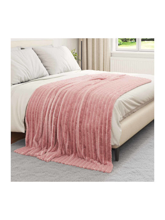 vidaXL Doppel Fleece-Decke 200x150cm Rosa