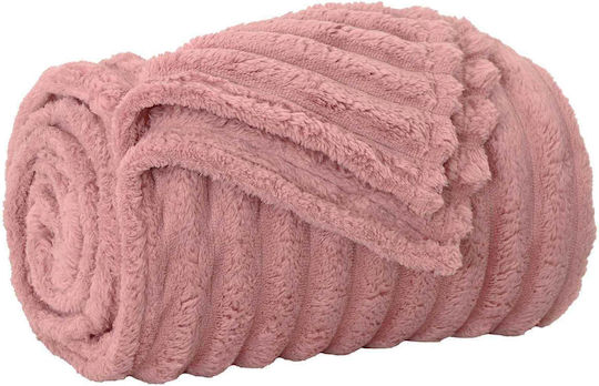 vidaXL Κουβέρτα Fleece Διπλή 200x150εκ. Ροζ