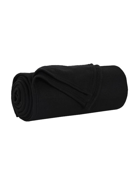 vidaXL Ριχτάρι Πολυθρόνας Fleece 200x150εκ. Μαύρο