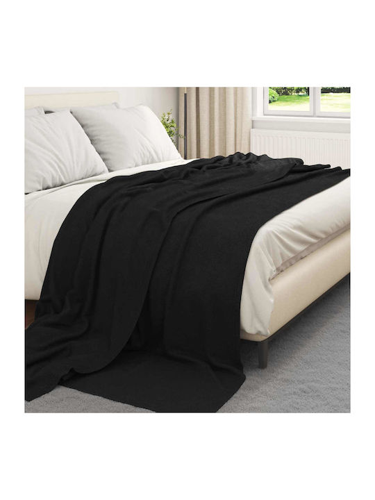 vidaXL vidaXL Sofa Throw 2 Seater Fleece 270x240cm Black