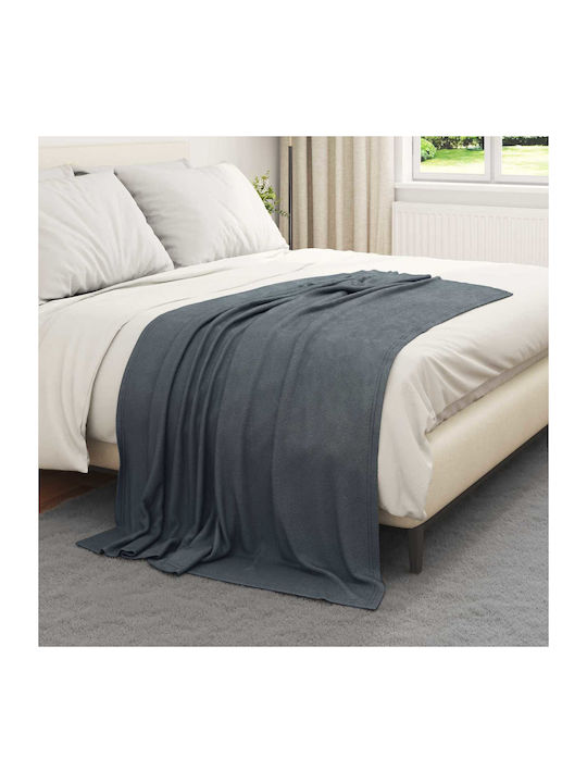 vidaXL Armchair Throw Fleece 170x130cm Dark Gray