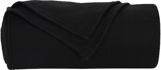 vidaXL Ριχτάρι Διθέσιου Καναπέ Fleece 270x240εκ. Μαύρο