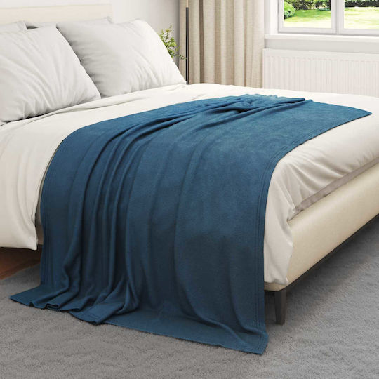 vidaXL vidaXL Armchair Throw Fleece 200x150cm Dark Blue