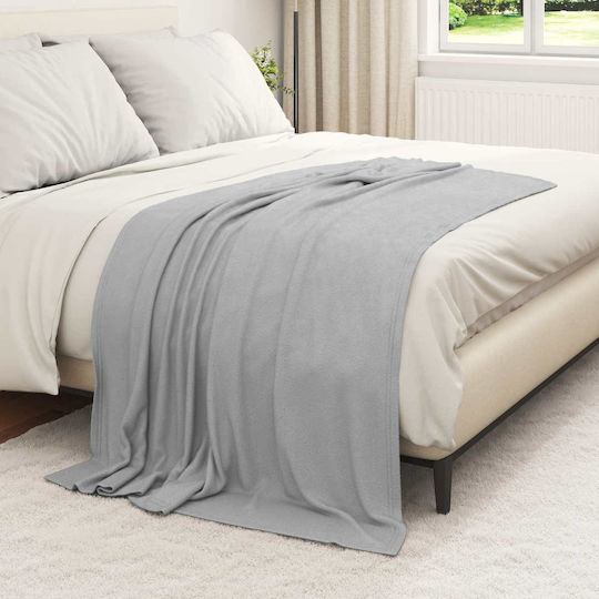 vidaXL Decken & Couchdecken Sesselüberwurf Fleece 170x130cm Grau