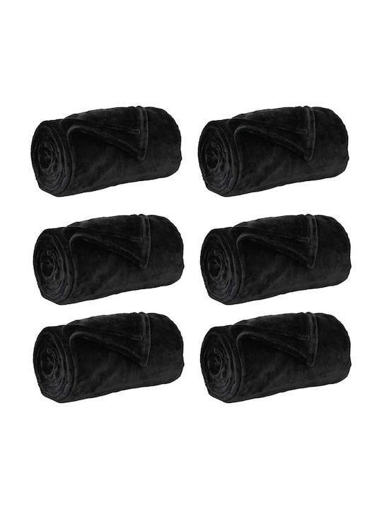 vidaXL Ριχτάρι Διθέσιου Καναπέ Fleece 220x240εκ. Μαύρο
