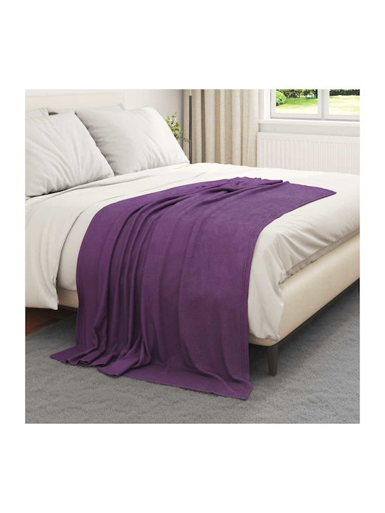 vidaXL Decken & Couchdecken Sesselüberwurf Fleece 170x130cm Lila