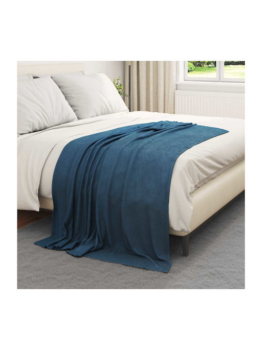vidaXL Decken & Couchdecken Sesselüberwurf Fleece 170x130cm Dunkelblau