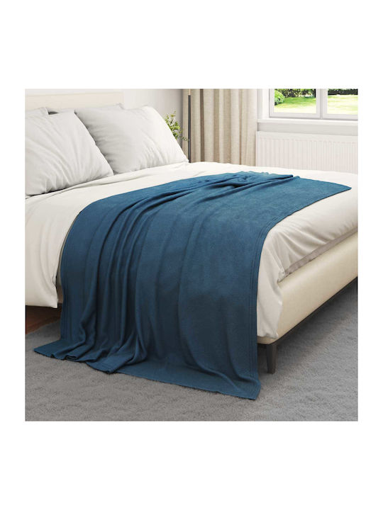 vidaXL Cuvertură Pentru Canapea De Fotoliu Polar Fleece 200x150cm Albastru Închis