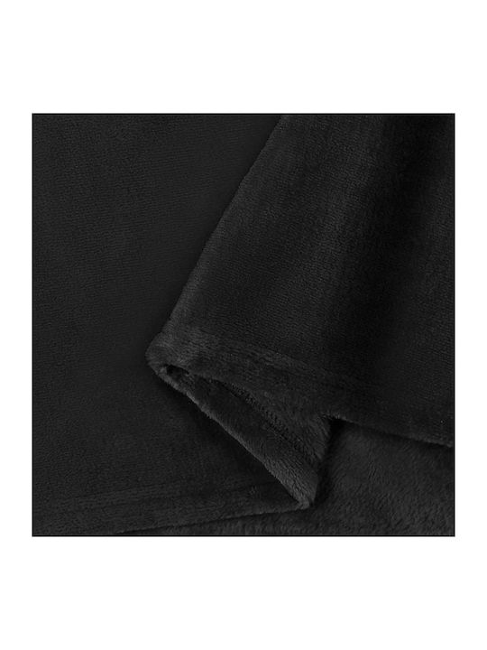 vidaXL Ριχτάρι Πολυθρόνας Fleece 130x150εκ. Μαύρο