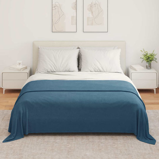 vidaXL Ριχτάρι Πολυθρόνας Fleece 280x210εκ. Σκούρο Μπλε