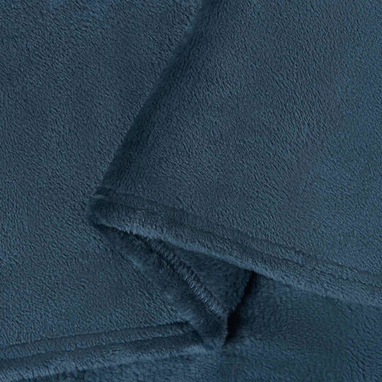 vidaXL Ριχτάρι Πολυθρόνας Fleece 130x150εκ. Σκούρο Μπλε