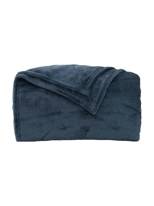 vidaXL vidaXL Sofa Throw 2 Seater Fleece 220x240cm Dark Blue
