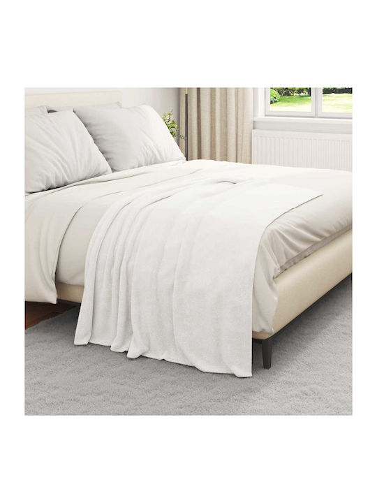 vidaXL Ριχτάρι Πολυθρόνας Fleece 130x150εκ. Λευκό