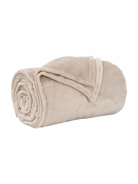 vidaXL Ριχτάρι Διθέσιου Καναπέ Fleece 220x240εκ. Μπεζ 42016791