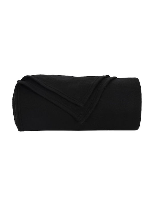 vidaXL Armchair Throw Fleece 240x220cm Black