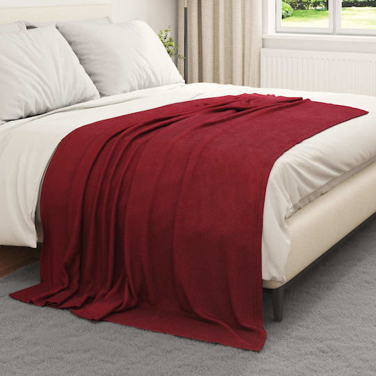 vidaXL Ριχτάρι Πολυθρόνας Fleece 200x150εκ. Βεραμάν Κόκκινο