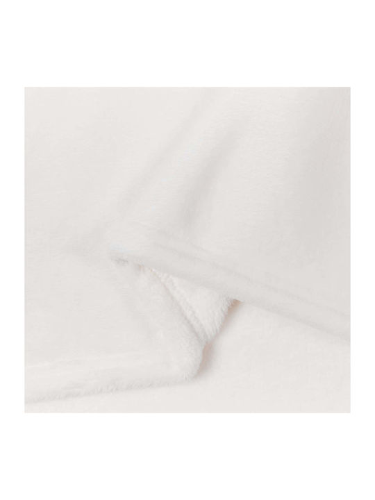 vidaXL Ριχτάρι Τριθέσιου Καναπέ Fleece 240x270εκ. Λευκό